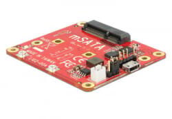Delock Raspberry Pi átalakító USB Micro-B-csatlakozóhüvellyel > sebességű mSATA 6 Gb/s (62648) - aqua