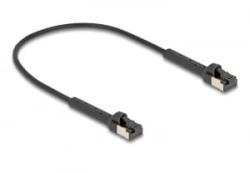 Delock RJ45 vékony hálózati kábel Cat. 8.1 U/FTP hajlítható akár 40 Gbps fekete 0, 25 m (80938) (80938)