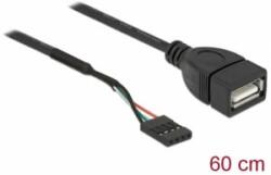 Delock USB 2.0-s csatlakozóhüvellyel ellátott kábel a 1 x USB 2.0 A-típusú csatlakozóhüvely, 60 cm (85671) - aqua