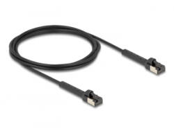 Delock RJ45 vékony hálózati kábel Cat. 6A U/FTP hajlítható fekete 2 m hosszú (80935) (80935)