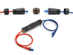 Delock Kábel csatlakoztató RJ45 anya - RJ45 anya Cat. 6A M20 cérnával és két vékony IP68 kábel borítással, por és vízhatlan (88144)