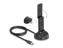 Delock Wi-Fi 6E duális Band WLAN USB adapter AX3000 (2 x 1201 + 574 Mbps) (12773) (12773)