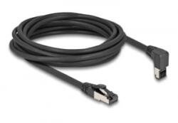 Delock RJ45 hálózati kábel Cat. 8.1 S/FTP 90 fokban felfelé hajló / egyenes 5 m fekete (80397) (80397)