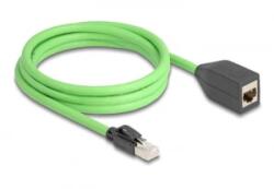 Delock RJ45 hálózat bővítő kábel Cat. 6A apa - anya SF/UTP alkalmas kábelvezető láncokhoz PUR (TPU) 2 m zöld (80881) (80881)