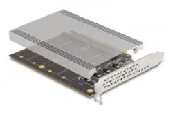 Delock PCI Express x16 kártya - 4 x belső NVMe M. 2 Key M hűtőbordával - elágazás (H x Sz 145 x 111 mm) (90210) (90210) - aqua