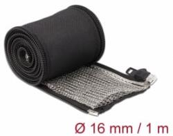 Delock Hőellenálló EMI Shielding fonott borítás zipzárral, 1 m x 16 mm méretű, fekete (20845) (20845)