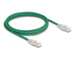 Delock RJ45 hálózati kábel Cable Cat. 6A apa apa hajlított csatlakozóval U/FTP Slim 2 m, zöld (80366) (80366)