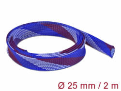 Delock Fonott kábelharisnya nyújtható 2 m x 25 mm kék-piros-fehér (20751) - aqua