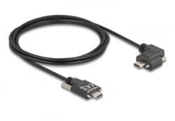 Delock USB 2.0 kábel USB Type-C apa csatlakozó csavarokkal - USB Type-C apa csatlakozó csavarokkal ívelt bal / jobb PD 3.0 60 W 2 m (80957)