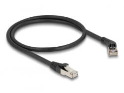 Delock RJ45 hálózati kábel Cat. 6A S/FTP 45 -ben jobbra hajlított apa egyenes apa 0, 5 m fekete (80488) (80488)