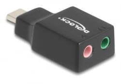 Delock Külső USB Type-C hangkártya 2 x 3, 5 mm-es sztereo jack Plug & Play audio adapterrel személyi számítógépekhez, laptopokhoz és Mac (67128)