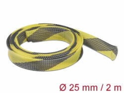 Delock Fonott kábelharisnya nyújtható 2 m x 25 mm fekete-sárga (20747) - aqua