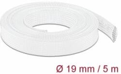 Delock Fonott kábelharisnya nyújtható 5 m x 19 mm fehér (20695) (20695)