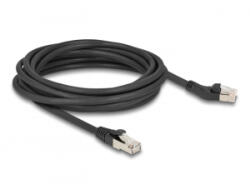 Delock RJ45 hálózati kábel Cat. 6A S/FTP 45 -ben jobbra hajlított apa egyenes apa 5 m, fekete (80625)