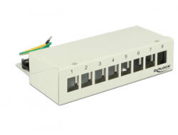 Delock Keystone asztali patch panel 8 portos szürke (43336)