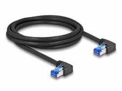Delock RJ45 hálózati kábel Cat. 6A S/FTP jobbra hajló 2 m fekete (80215)