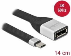 Delock FPC lapos csík kábel USB Type-C - DisplayPort (DP Alt Mode) 4K 60 Hz 14 cm (86934) (86934) - aqua