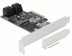 Delock 4 SATA port és 1 M. 2 B kulcsos csatlakozó PCI Express x4 Kártya - alacsony profilú formaténye (90396) - aqua