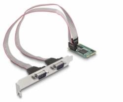 Delock Mini PCIe kártya teljes méret - 2 x Soros RS-232 D-Sub 9 tűs (95273) (95273) - aqua