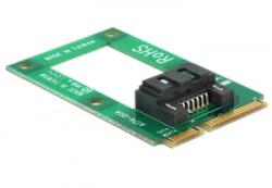 Delock MiniPCIe átalakító mSATA teljes méret > 1 x SATA 7 pin anya (95240) (95240) - aqua