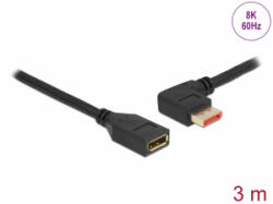 Delock DisplayPort bővítőkábel balra néző csatlakozódugóval - csatlakozóhüvellyel 8K 60 Hz 3 m (87076) - aqua