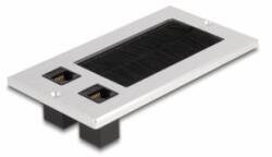 Delock Kábel bemenet kefével és 2 db. RJ45 Keystone modul Cat. 6 alumínium (66896) - aqua