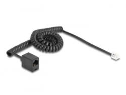 Delock Telefon csavart kábel RJ11 apa - RJ45 anya fekete színű 3 m (90064) (90064) - aqua