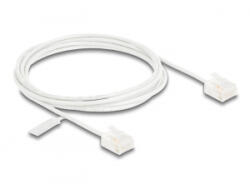 Delock RJ45 hálózati kábel Cat. 6 UTP ultravékony 2 m fehér rövid csatlakoztatókkal (80775)