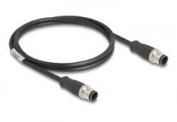 Delock Kábel M12 D kódolt 4 tűs apa - apa PVC 1 m (80847)