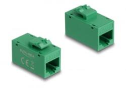 Delock Keystone modul, RJ45-aljzat - RJ45-aljzat, Cat. 6A UTP zöld (90640) (90640) - aqua