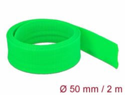 Delock Fonott kábelharisnya nyújtható 2 m x 50 mm zöld (20759) (20759)