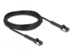Delock RJ45 vékony hálózati kábel Cat. 6A U/FTP hajlítható fekete 5 m hosszú (80937) (80937)