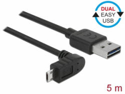Delock Kábel, EASY-USB 2.0-s A-típusú csatlakozódugó > EASY-USB 2.0-s Micro-B típusú csatlakozódugó, (85561) (85561) - aqua
