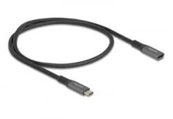 Delock USB 10 Gbps bővítő kábel USB Type-C apa - anya PD 3.0 100 W 0, 5 m szürke fém (80021) (80021)