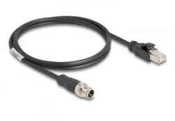 Delock Kábel M12 X kódolt 8 tűs apa - RJ45 apa PVC 1 m (80866)
