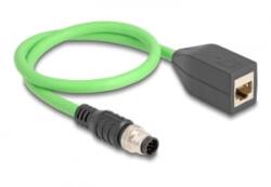 Delock Kábel M12 A kódolt 8 tűs apa - RJ45 anya PUR (TPU) 0, 5 m (60570) (60570)
