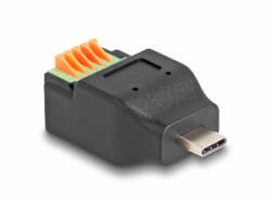 Delock USB Type-C 2.0 apa - Terminal block adapter nyomógombbal (66456)