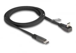 Delock USB 2.0 Laposkábel USB Type-C apa - USB Type-C apa USB Type-C apa hajlított PD 3.0 60 W 1 m fekete (80751) (80751) - aqua