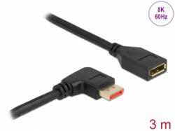 Delock DisplayPort bővítőkábel jobbra néző csatlakozódugóval - csatlakozóhüvellyel 8K 60 Hz 3 m (87079) - aqua