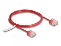 Delock RJ45 hálózati kábel Cat. 6 UTP ultravékony 1 m piros rövid csatlakoztatókkal (80812) (80812)