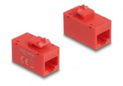 Delock Keystone modul, RJ45-aljzat - RJ45-aljzat, Cat. 6A UTP piros (90641)
