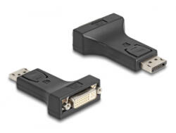 Delock Adapter DisplayPort 1.1-dugós csatlakozó DVI-csatlakozóhüvely passzív fekete (66615) (66615) - aqua