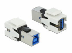 Delock Keystone modul, USB 3.0 A-csatlakozóhüvely > USB 3.0 B-csatlakozóhüvely, fehér (86394) - aqua