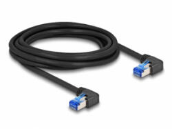 Delock RJ45 hálózati kábel Cat. 6A S/FTP jobbra hajló 3 m fekete (80216) (80216)