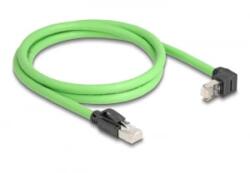 Delock RJ45 hálózati kábel Cat. 6A apa - apa felfelé néző csatlakozódugóval SF/UTP alkalmas kábelvezető láncokhoz PUR (TPU) 1 m zöld
