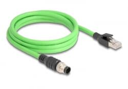 Delock Kábel M12 A kódolt 8 tűs apa - RJ45 apa PUR (TPU) 2 m (80422)