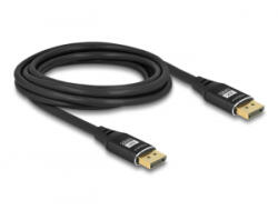 Delock DisplayPort kábel 8K 60 Hz 3 m fekete fém (80622)