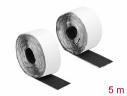 Delock Velcro öntapadó tépőzáras szalag-szett, H 5 m és Sz 50 mm fekete (19073) (19073)