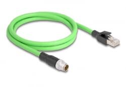 Delock Kábel M12 X kódolt 8 tűs apa - RJ45 apa PUR (TPU) 1 m (80441)