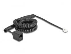 Delock Telefon csavart kábel RJ11 apa - RJ45 anya fekete színű 5 m (90114) (90114) - aqua